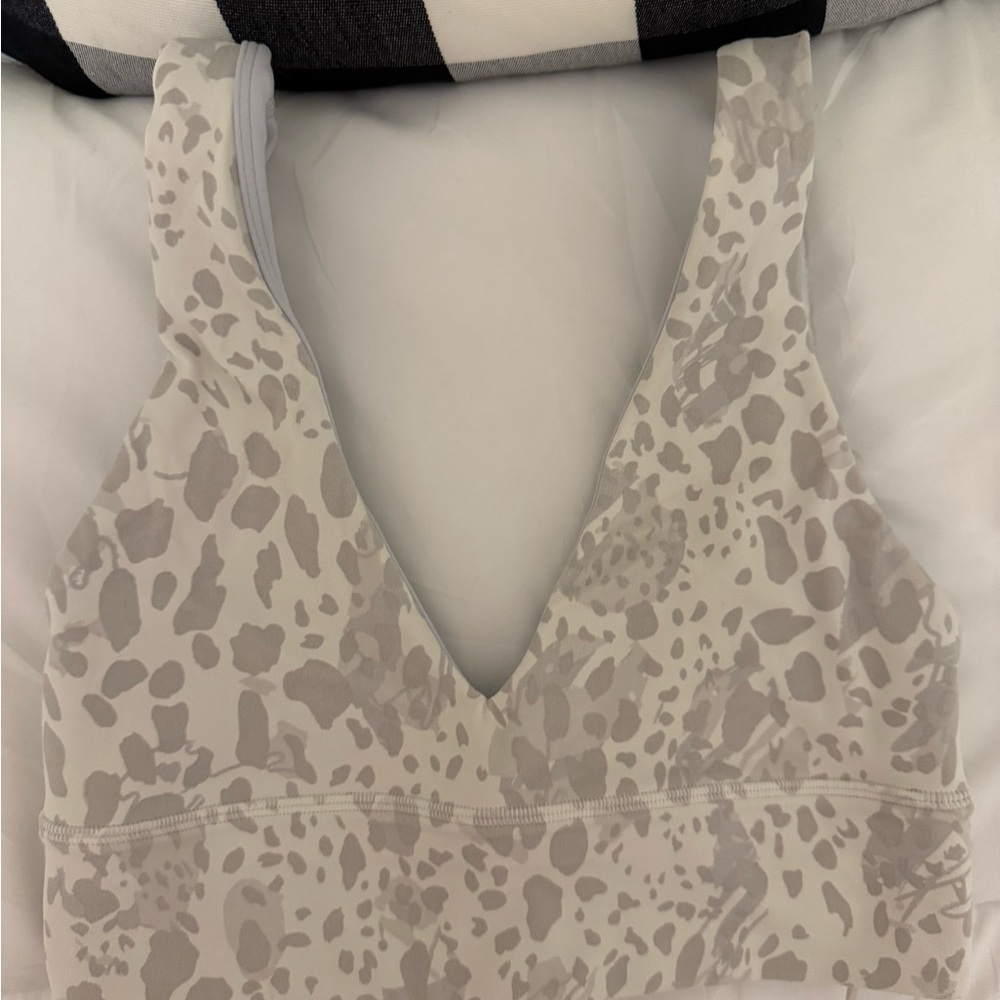 Lululemon Athletica Cream Leopard Sports Bra